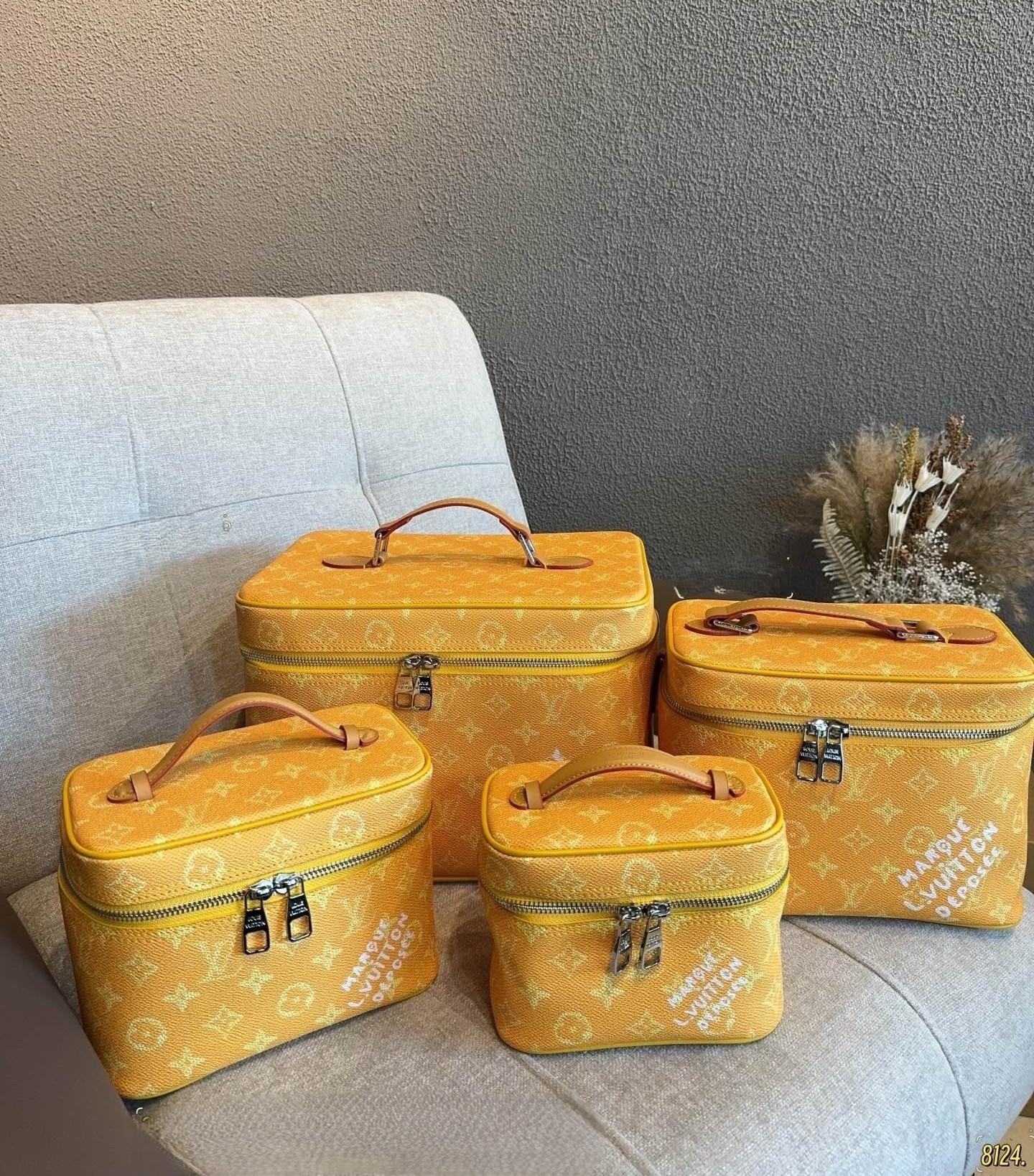 Louis Vuitton Yellow Nice Vanity Case Box Monogram Coated Canvas LV Signature Top Handle Bag - KAIROO