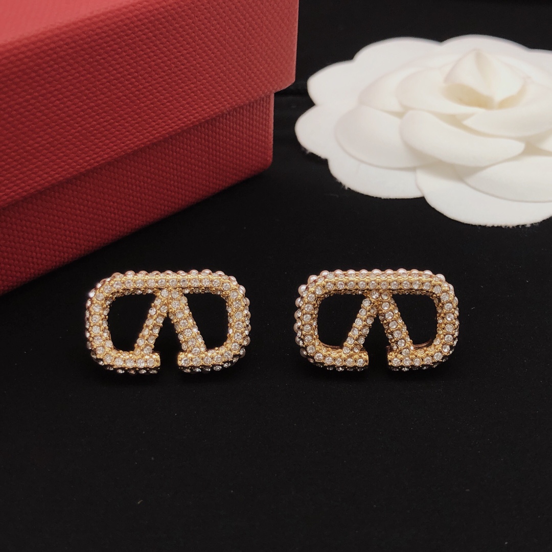 Valentino Full Rhinestone Earrings