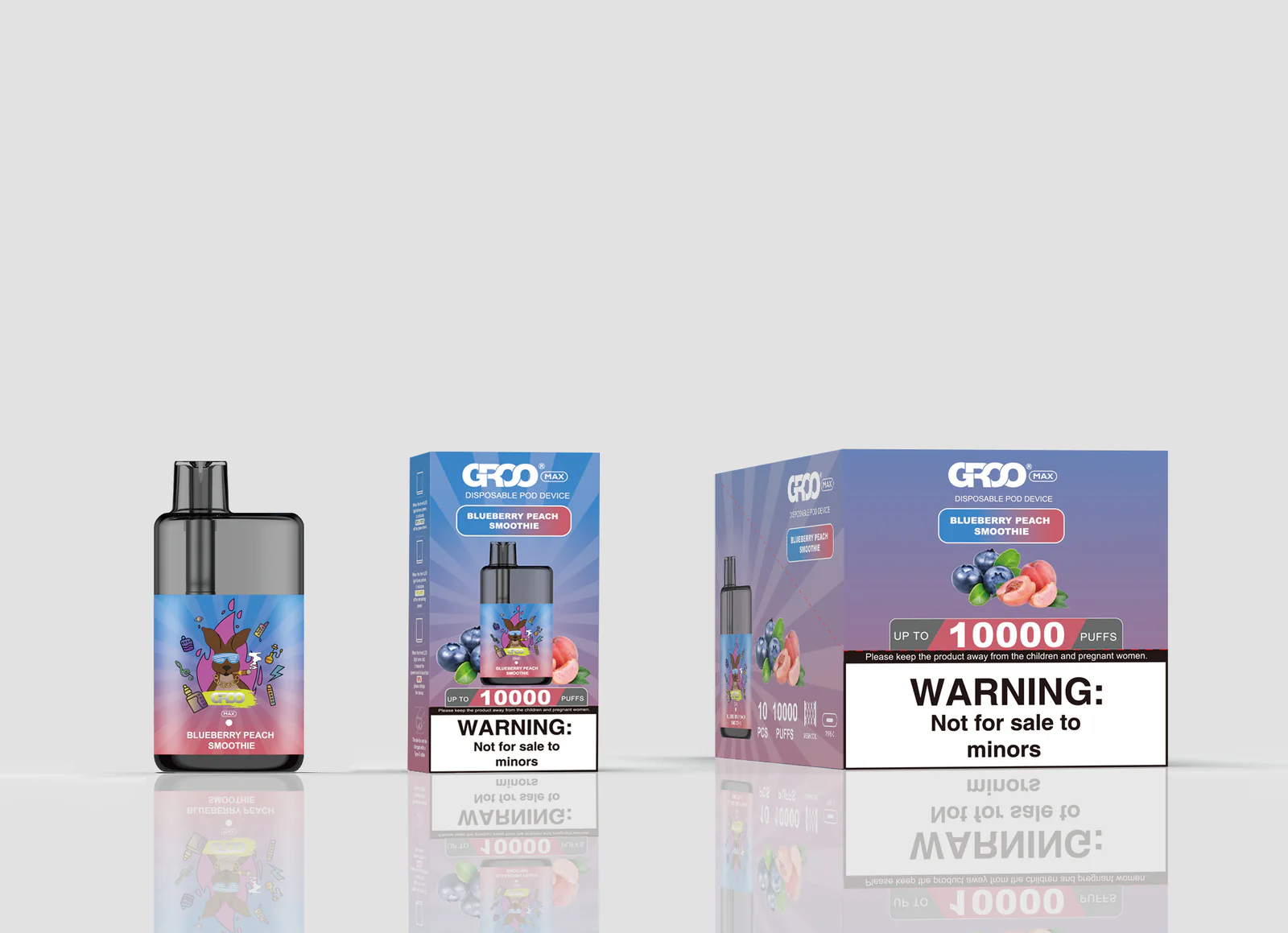 GROO MAX 10K Rechargeable Disposable Vape – Blueberry Peach Smoothie - Vaba Vape-Shop