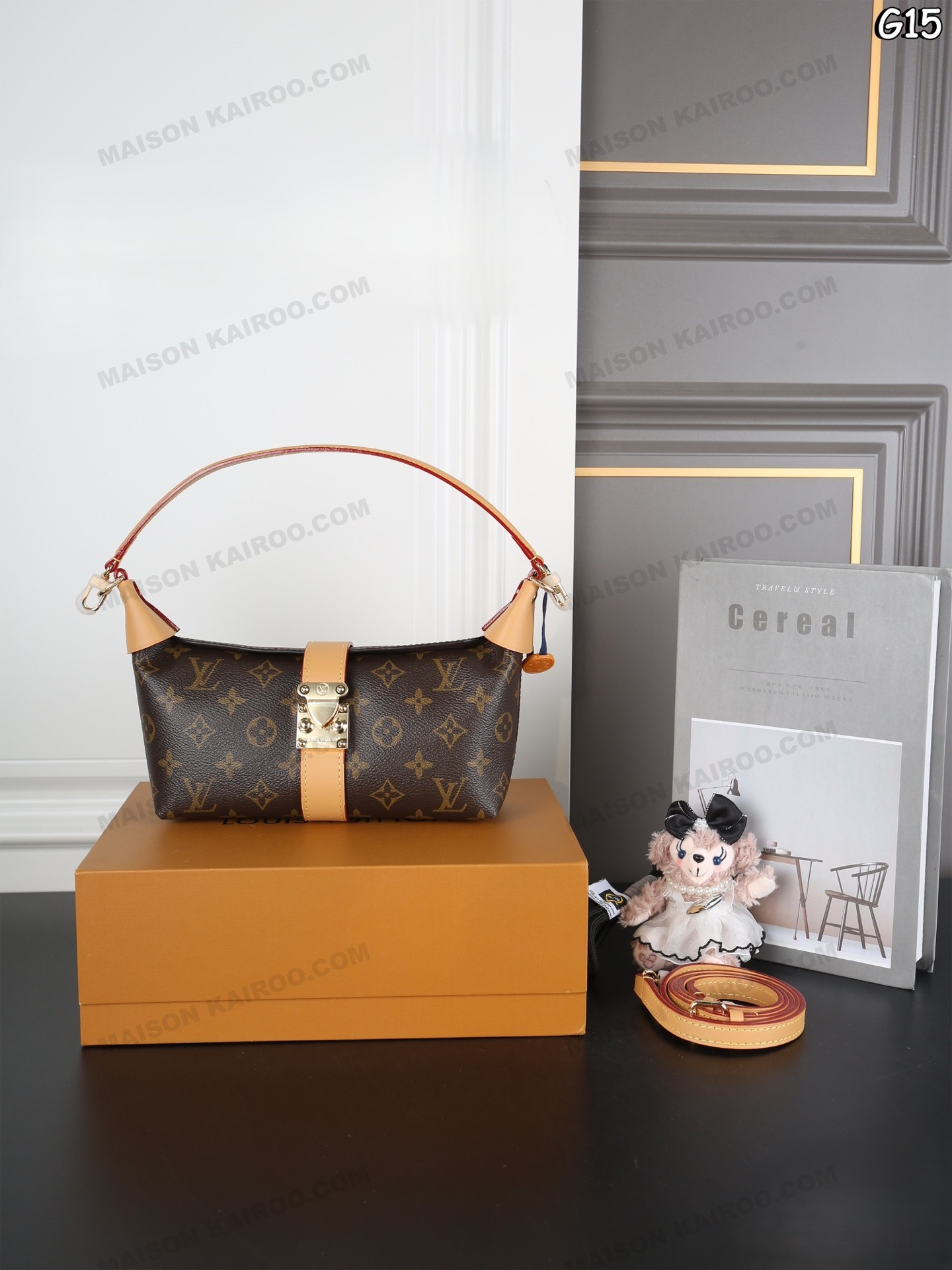 Louis Vuitton LV Pochette Mia Monogram Canvas S-Lock Horizontal Baguette Hobo Croissant Vachetta Shoulder Bag - KAIROO