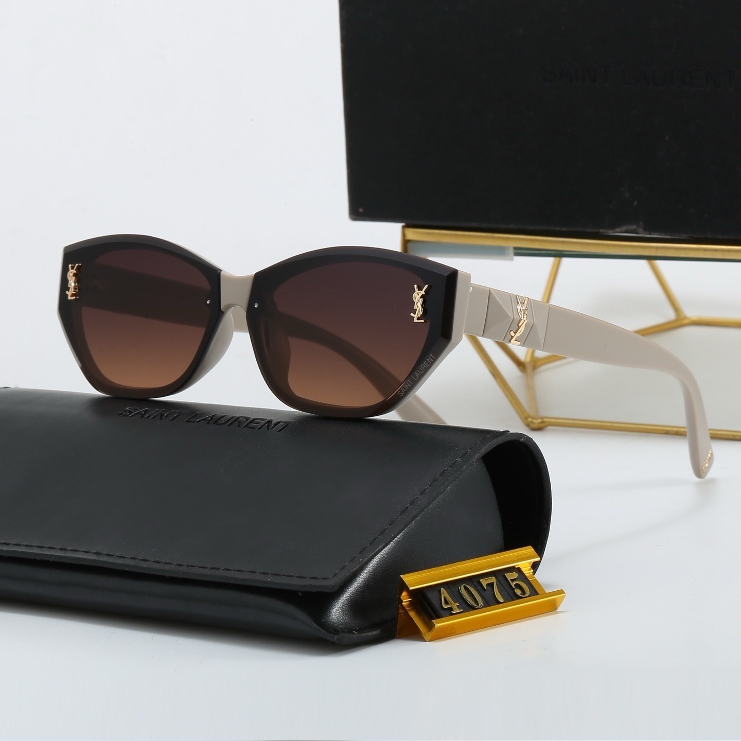 Saint Laurent YSL Geometric Cat-Eye Sunglasses - KAIROO