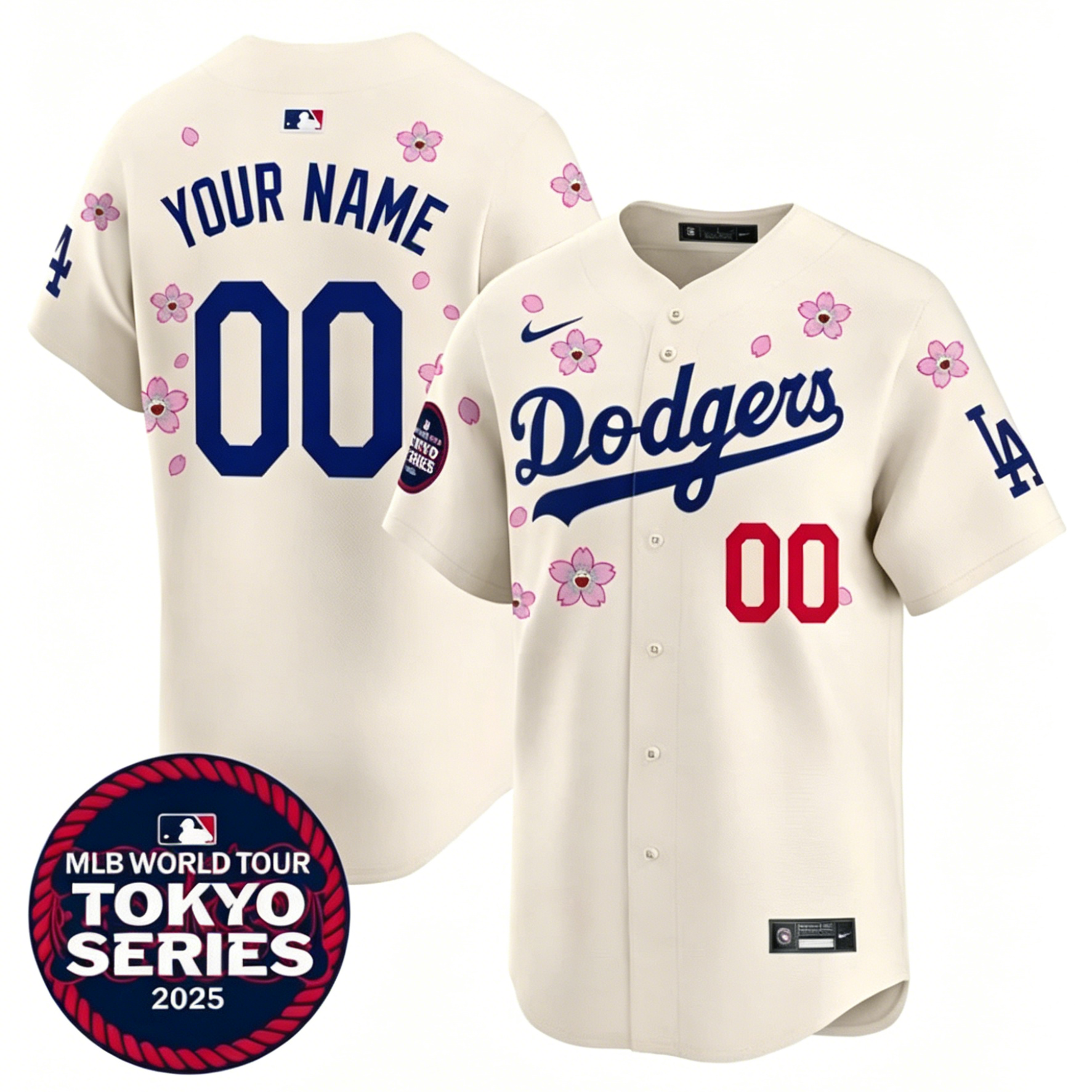 Los Angeles Dodgers baseball jersey MLB World Tour Tokyo Series limited edition cherry blossom customized jersey