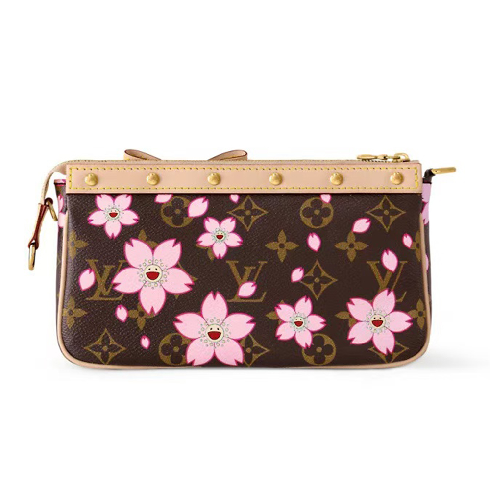 LV x TM Louis Vuitton Pochette Accessoires Large Cherry Blossom Mahjong Bag