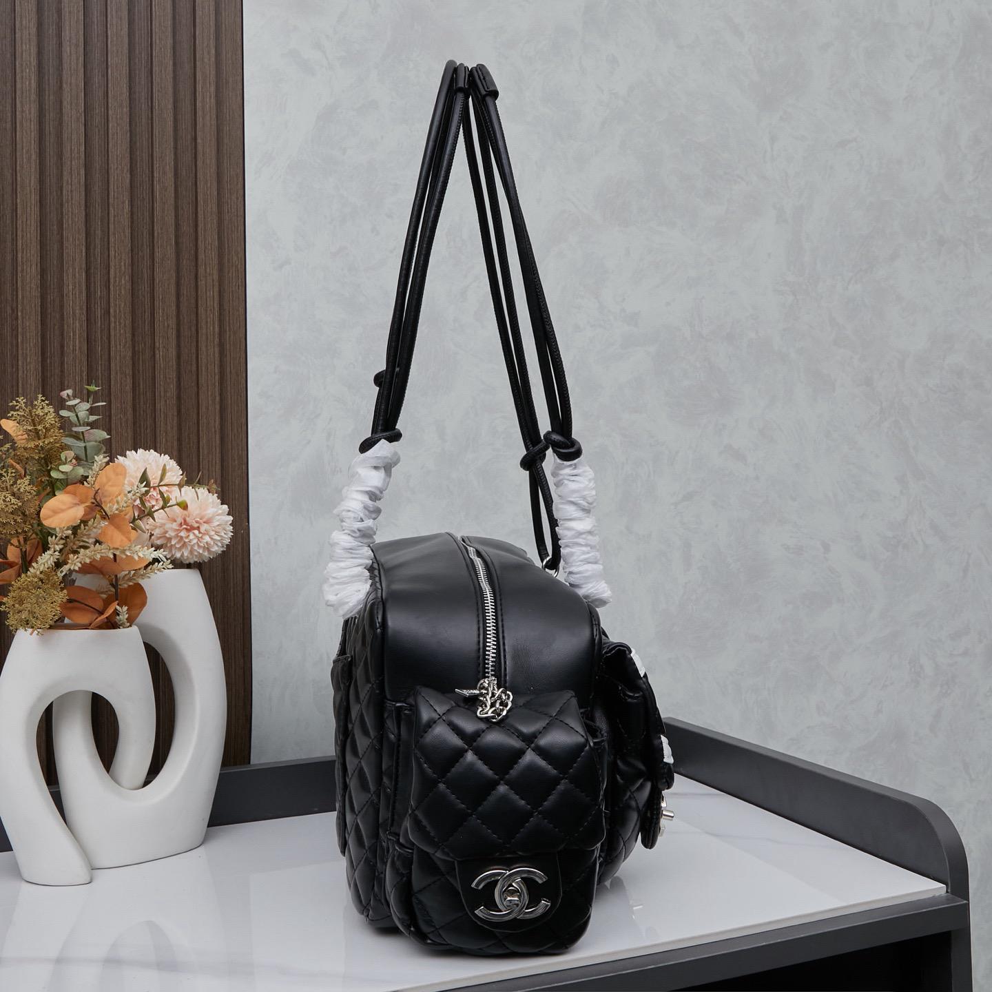 Chanel Black and white motorcycle bag