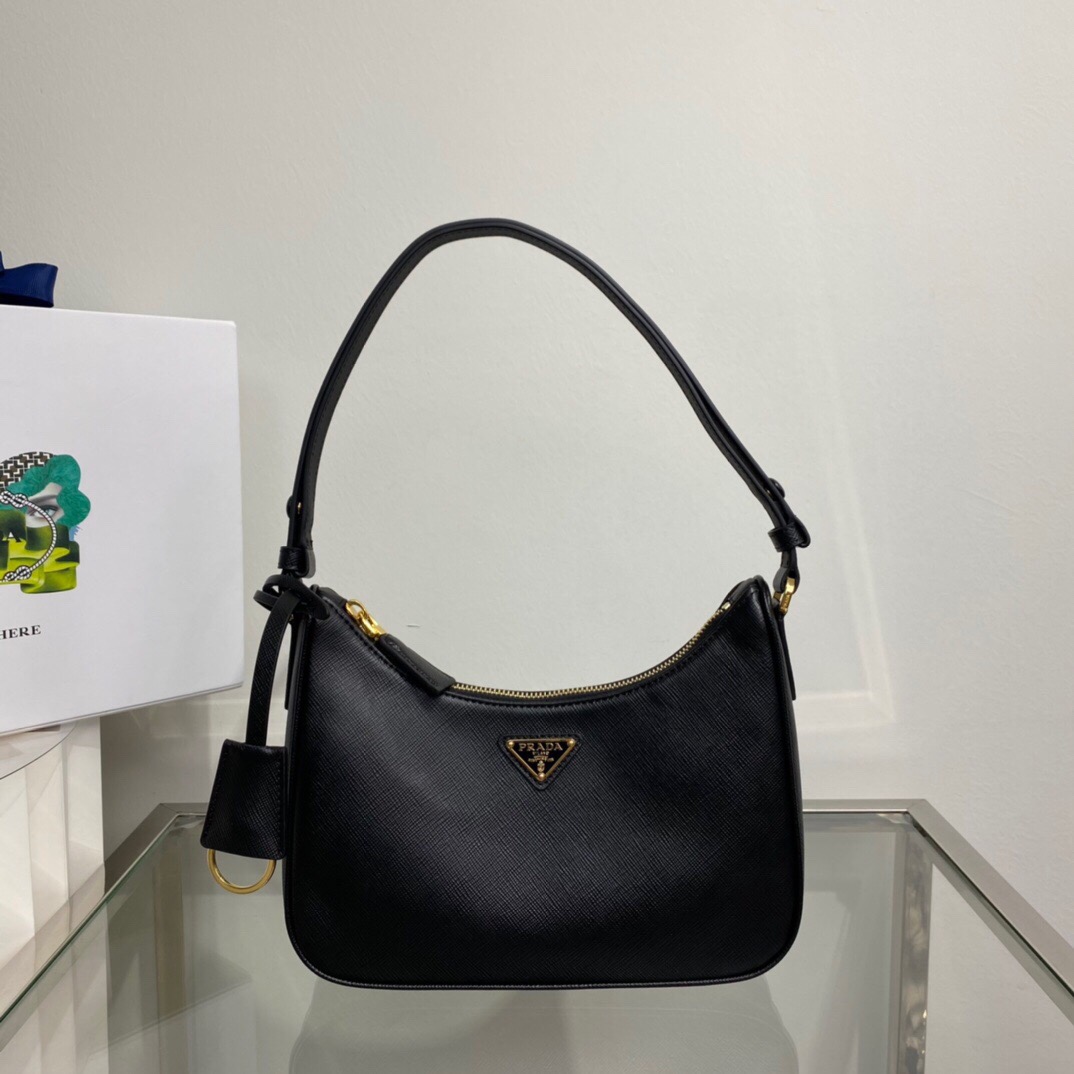PRADA Cleo hobo women's underarm Leather Shoulder Bag