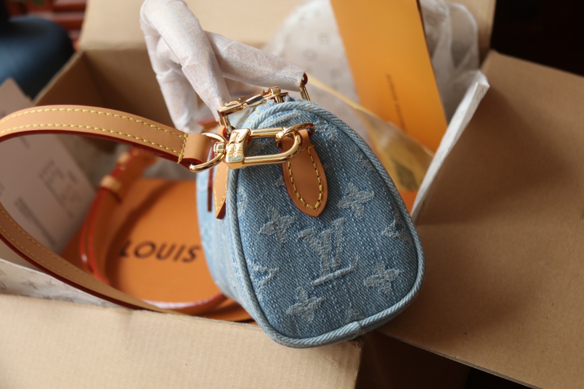 Louis Vuitton Bags Nano Speedy Monogram Denim M11212