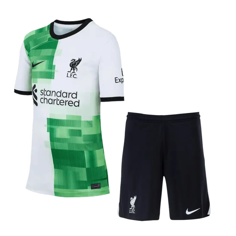 23-24 Kids Liverpool Away Whole Kit Jersey+Shorts+Socks