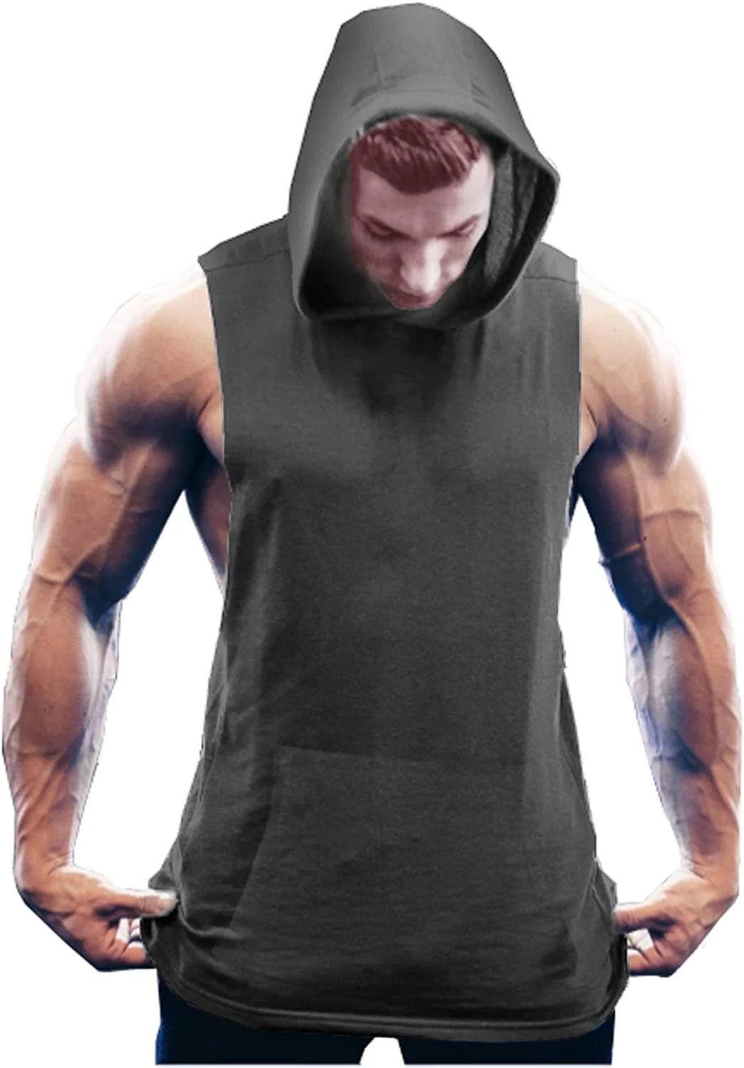 Workout Bodybuilding Muscle Sleeveless Hooded Tank Top (US Only)