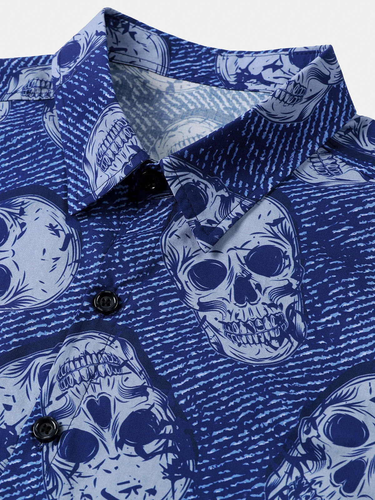 Men's Skull Punk Rock Hawaiian Short Sleeve Shirt