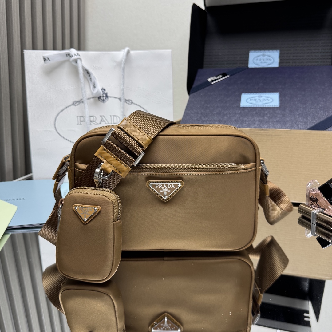 Prada Re-Nylon shoulder bag-Brown 1BC167