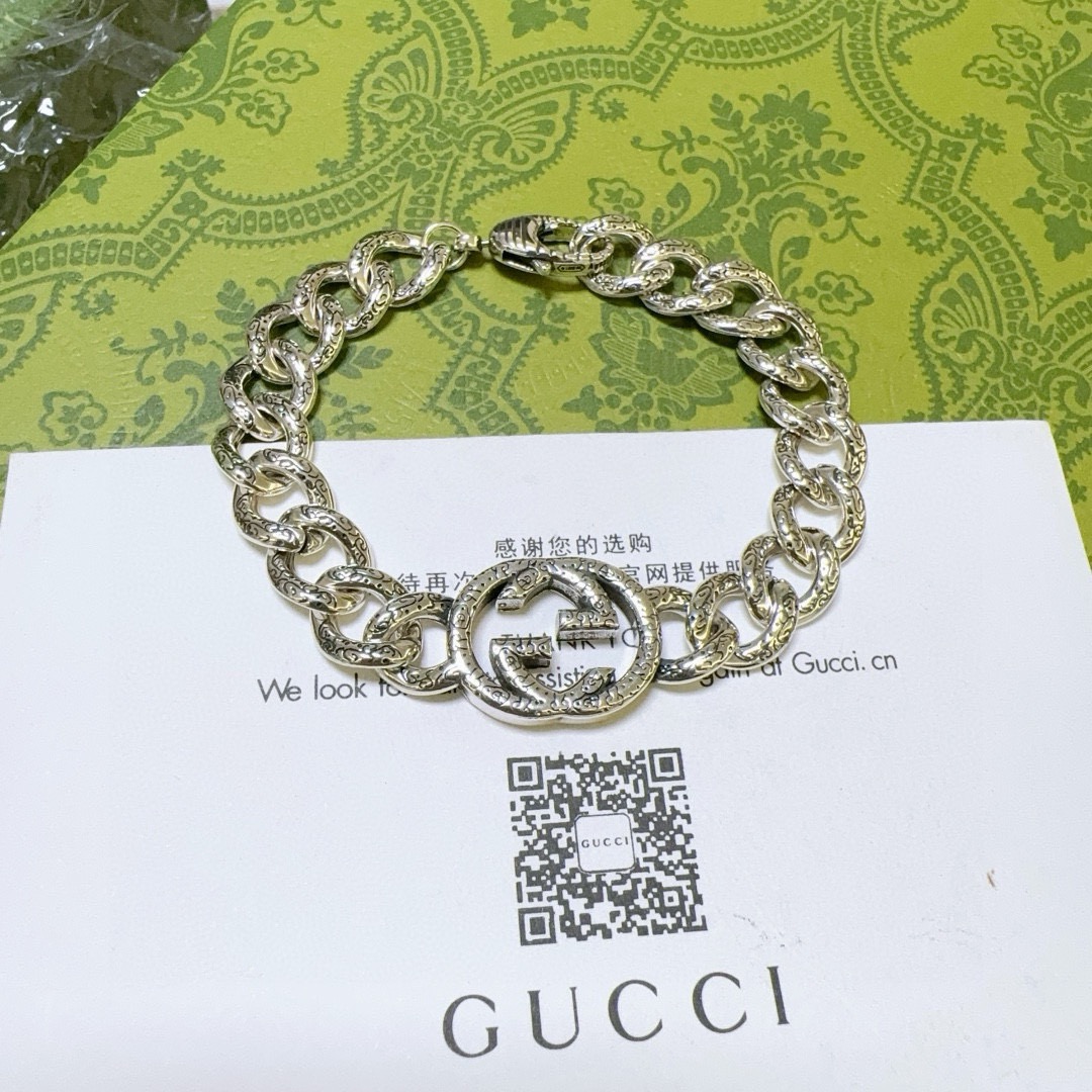 Gucci Antique Silver Unisex Bracelet