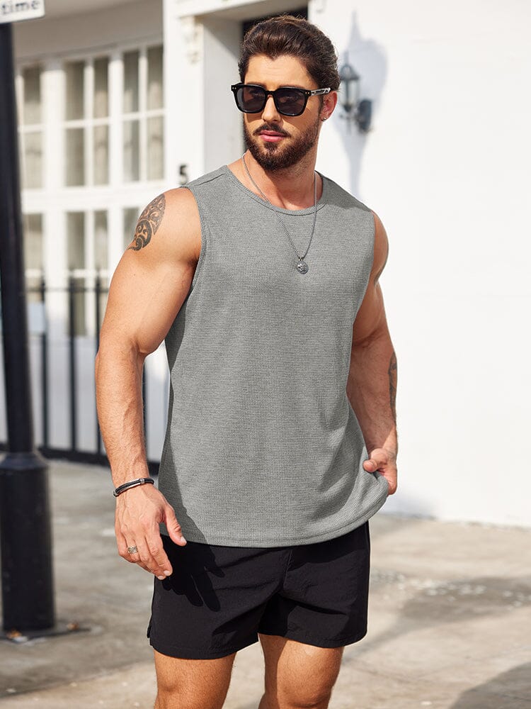 (Pre-order)Casual 2 Pack Waffle Tank Tops (US Only)