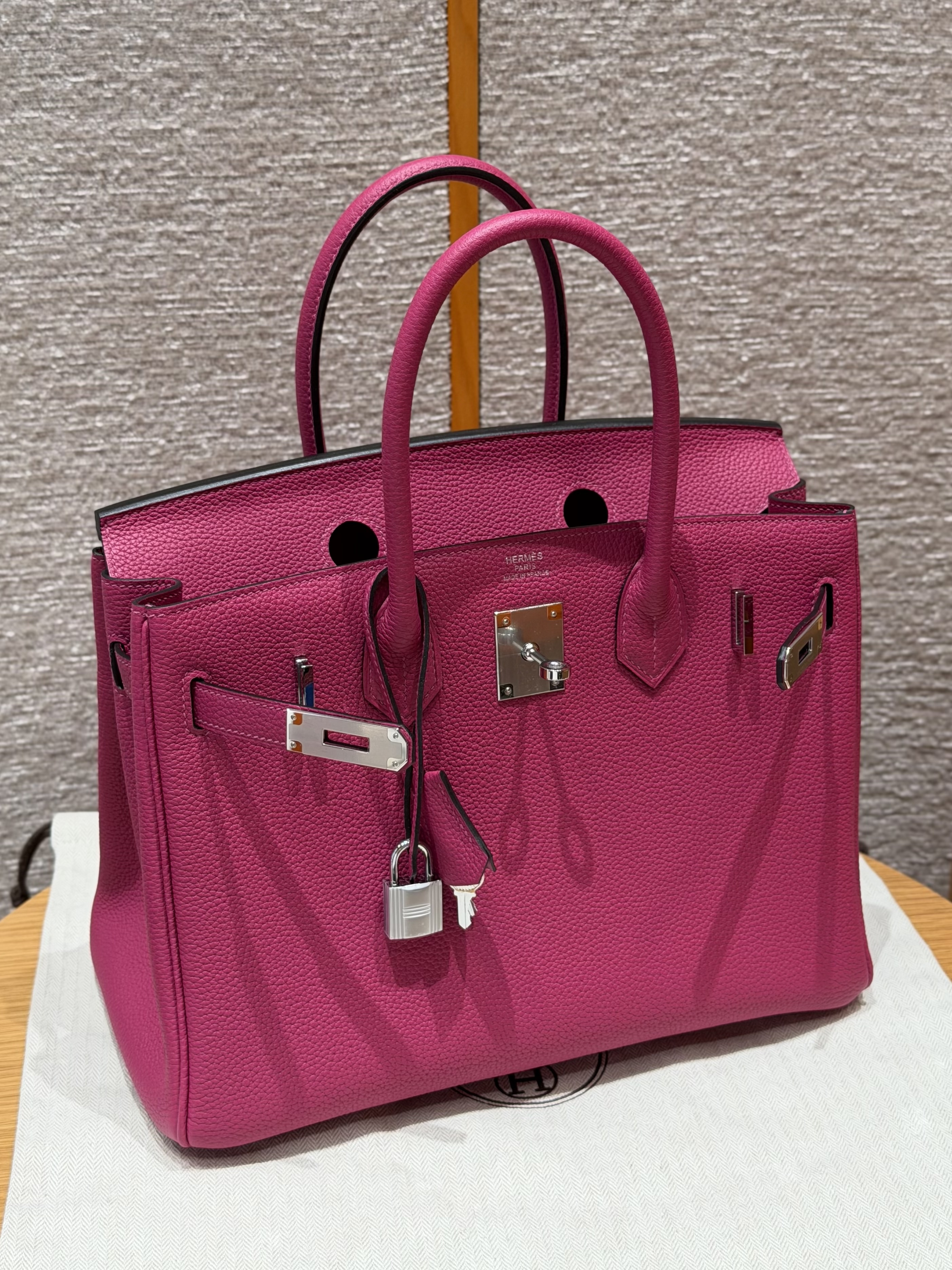 Hermes Rose Purple Togo Birkin 30 Bag