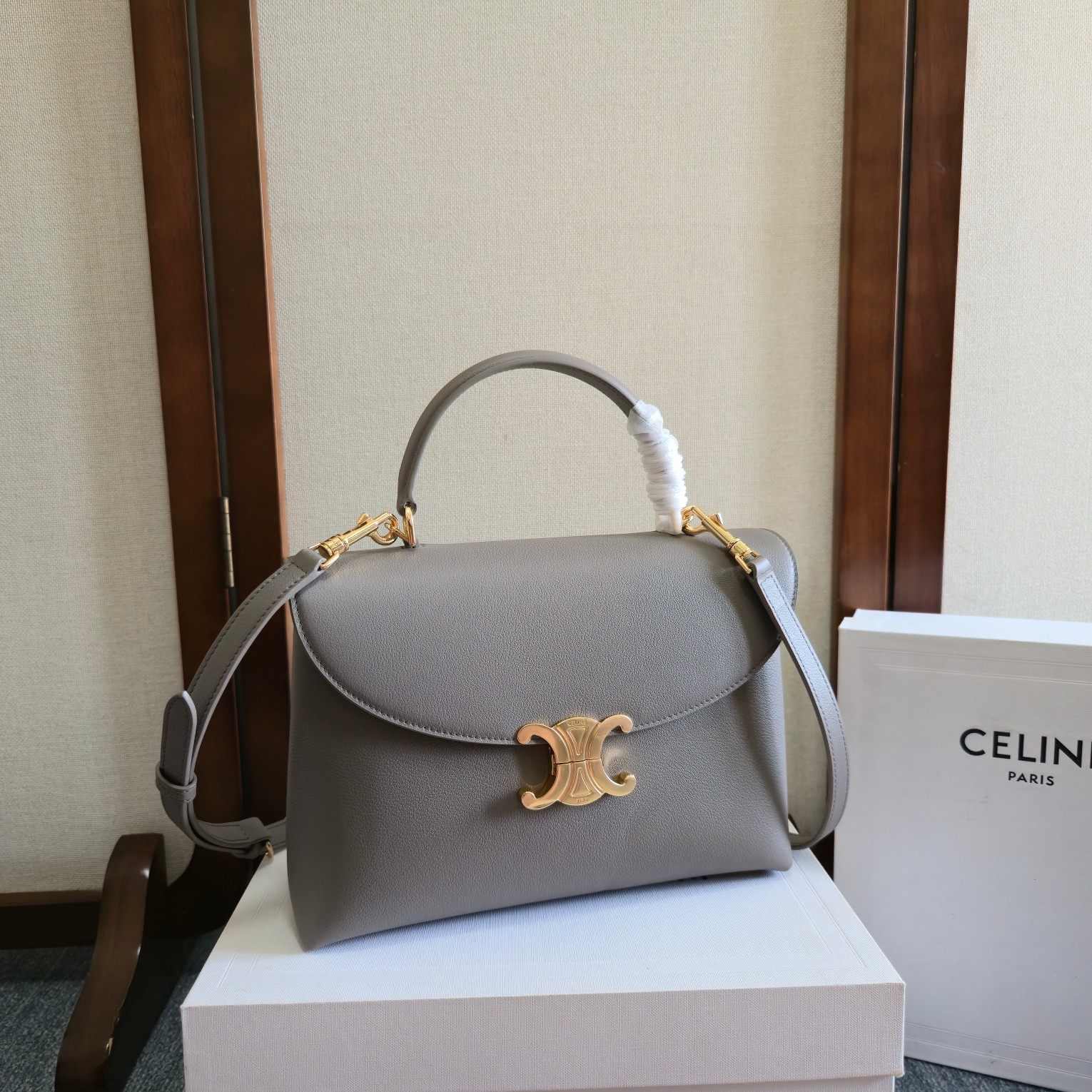 Celine Medium Nino Bag in Supple Grained Calfskin-Pebble
