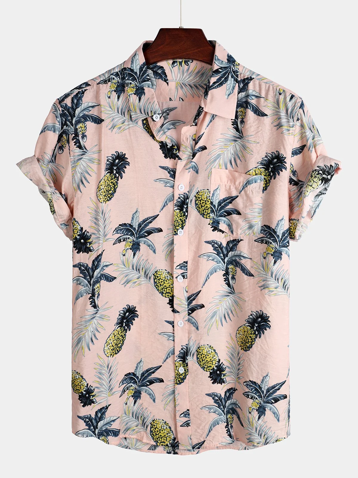 Men's Pure Cotton Hawaiian Vacation Print Shirt