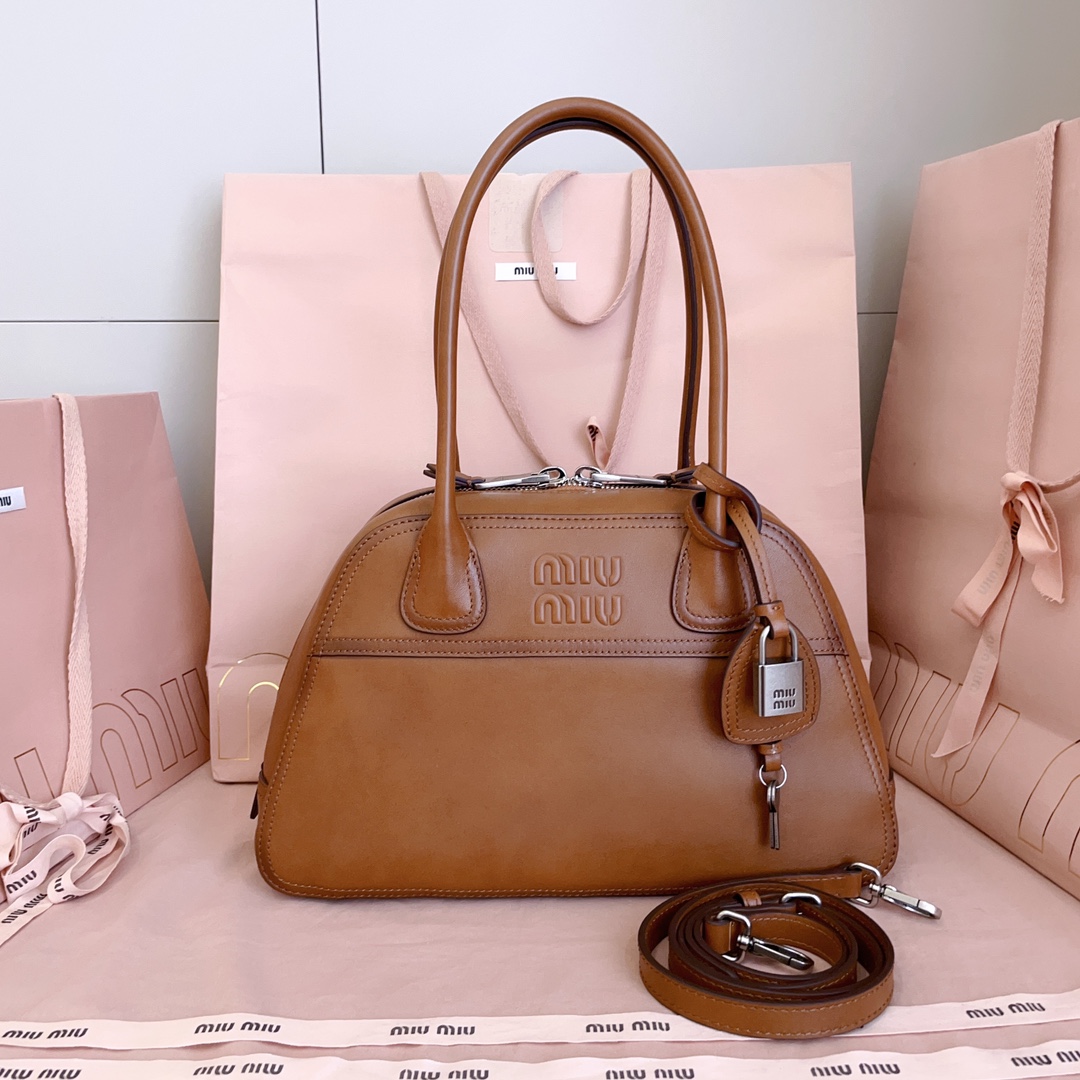 Miu Miu Caramel Vivant Leather bag 32cm 5BB199