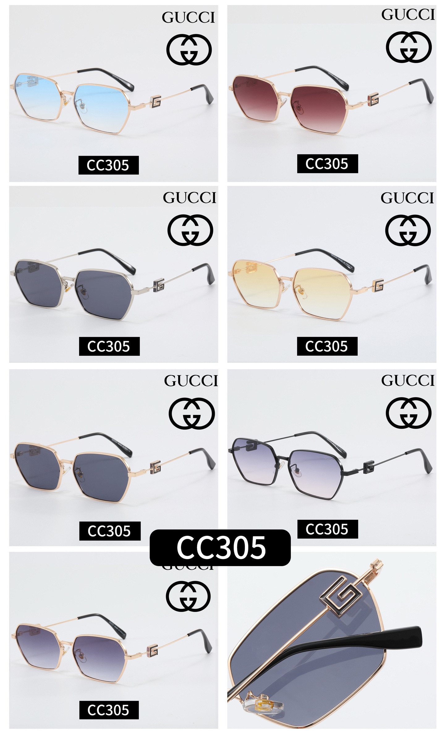 Gucci Polygonal Metal Sunglasses Top quality - KAIROO