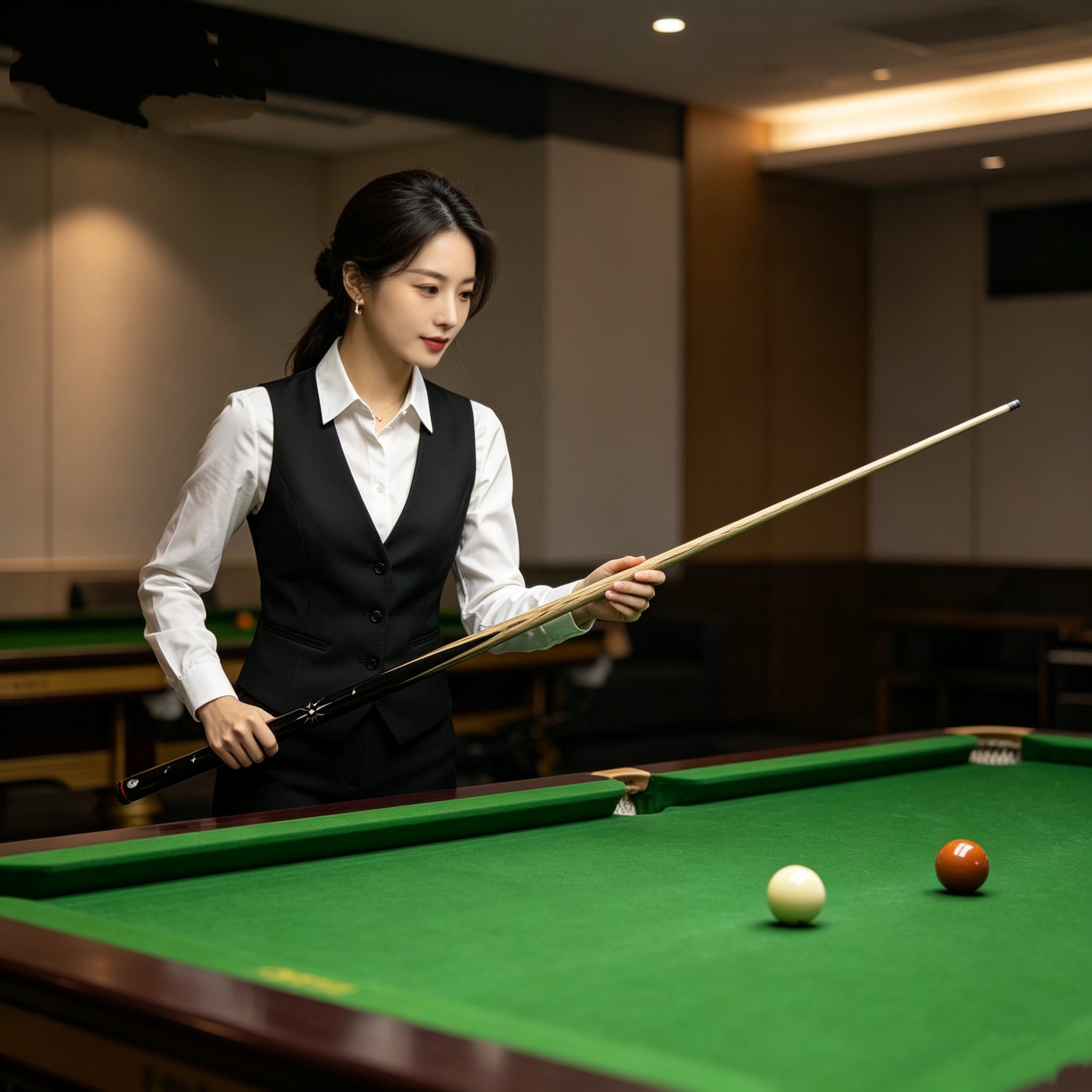 Star Mang Professional Snooker Cue 3/4 Jointed – Handcrafted Ash Shaft & Ebony Butt with Inlay Design | Tournament-Grade Billiard Cue