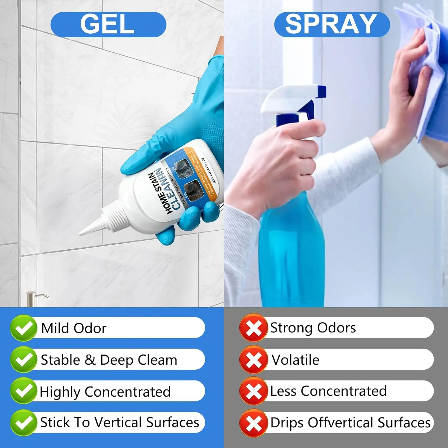 Say Goodbye to Stubborn Mold! Miracle Mold Remover Gel + Scrub Brush | Best for Shower Caulk, Tile & Washer Seals