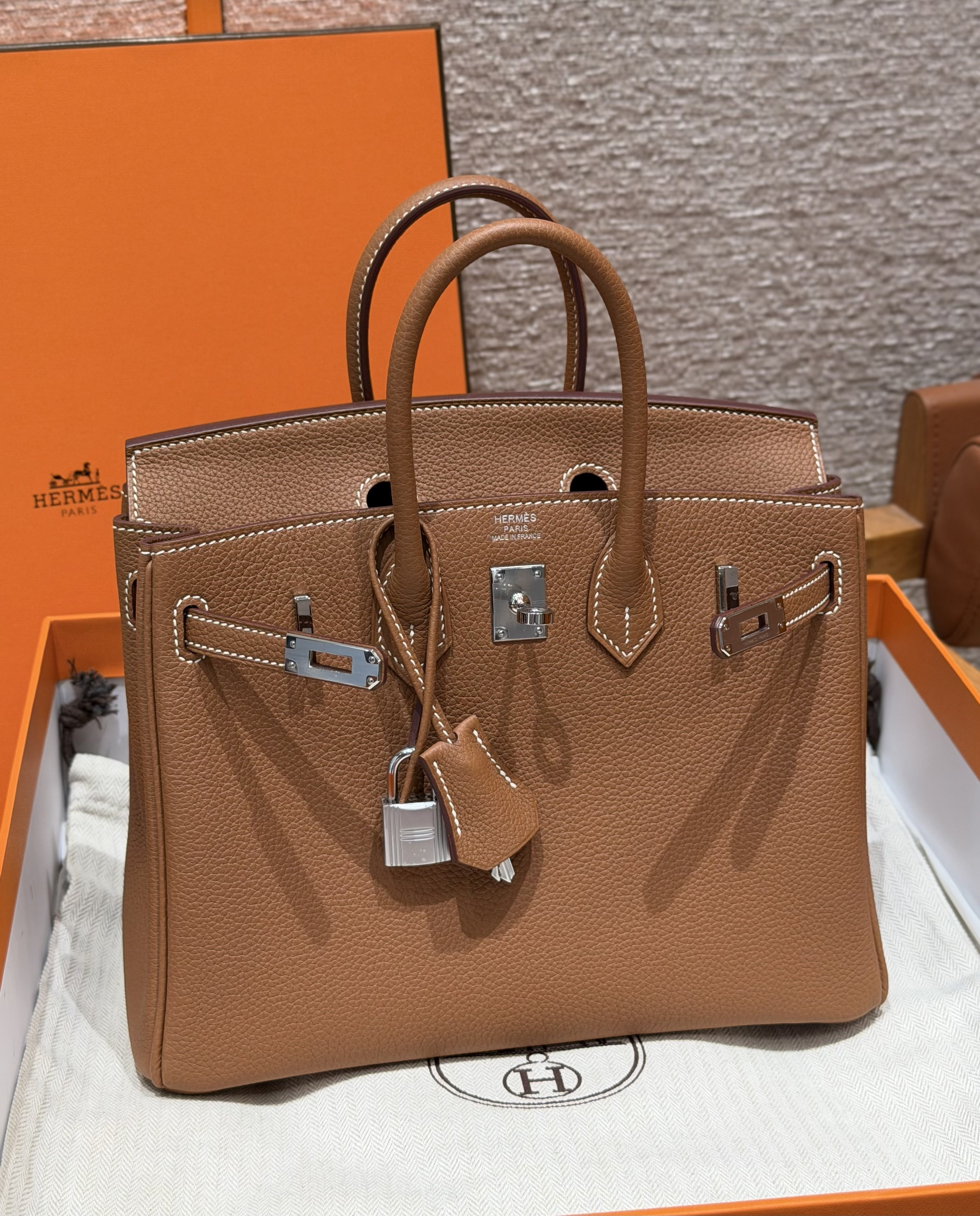 Hermes Gold Togo Birkin 25 Bag