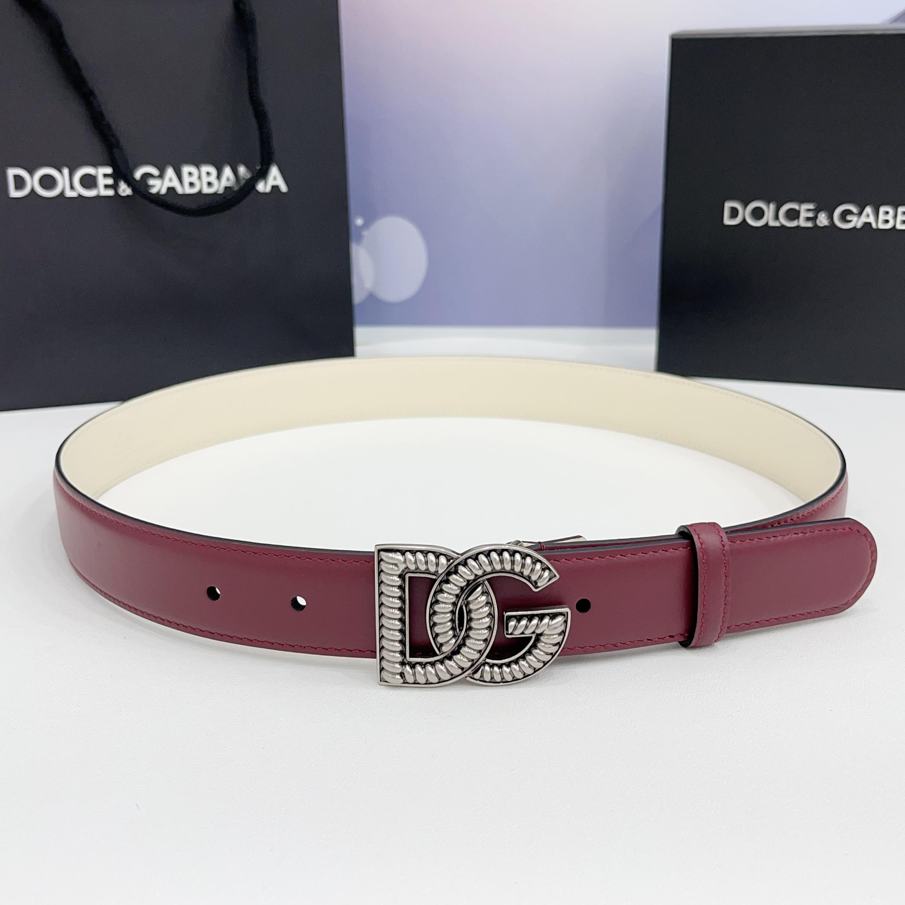 D&G Luxury DG Buckle leather Belt 3.0cm