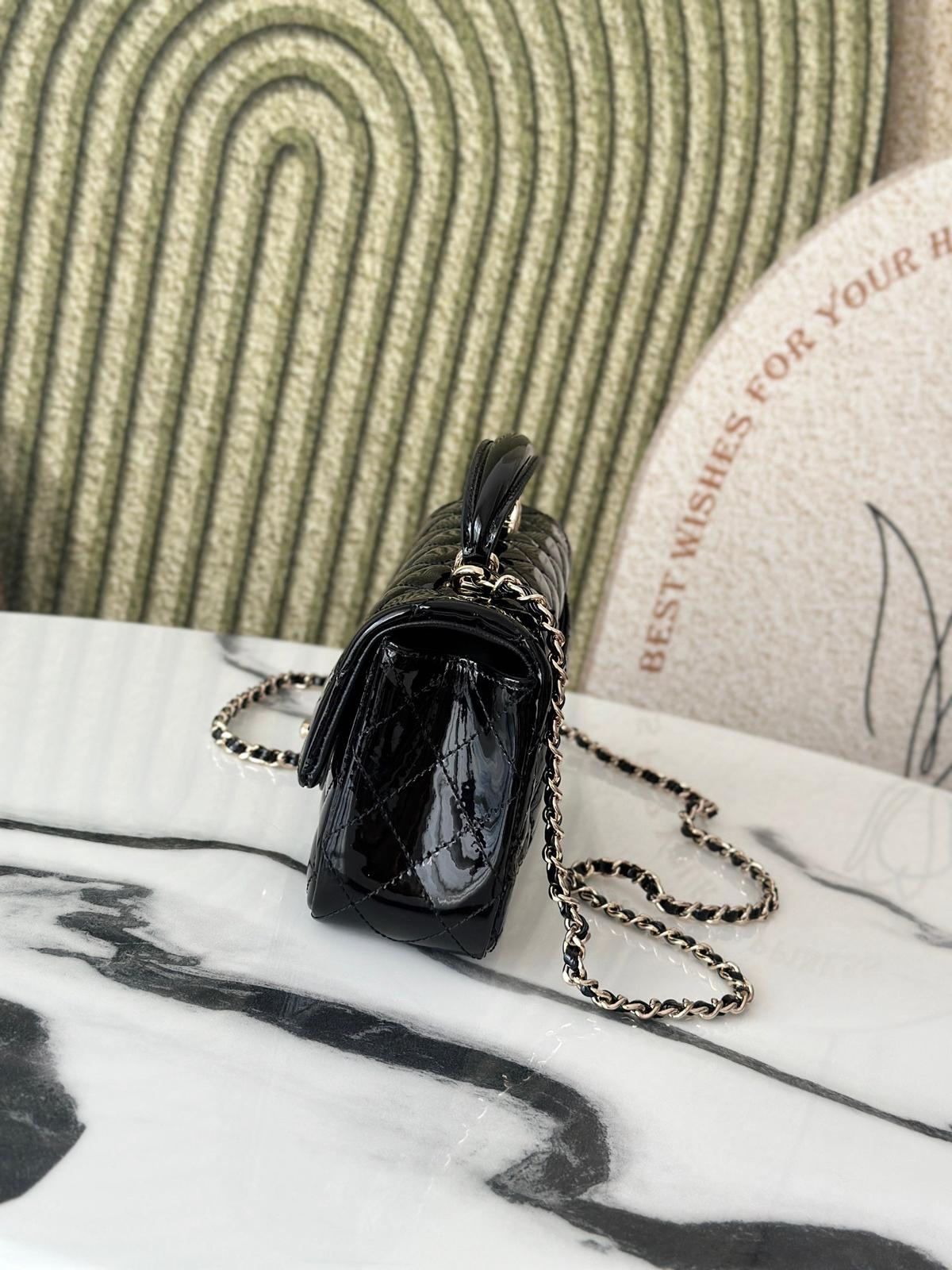 CHANEL patent leather handbag