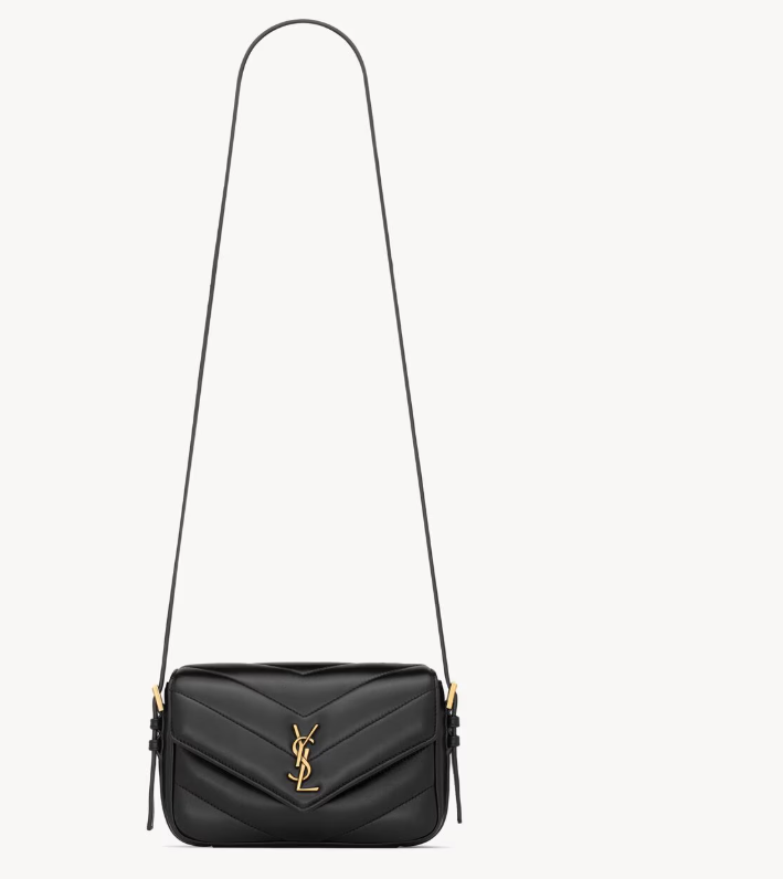 Saint Laurent Black Toy Loulou Crossbody Bag in Lambskin