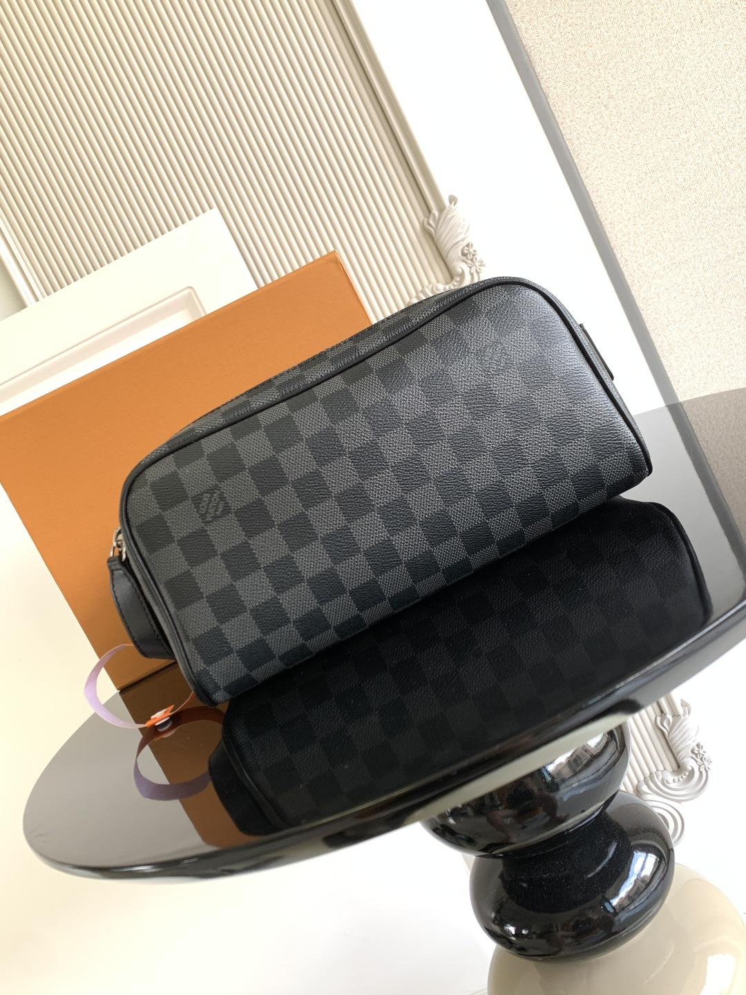 N40127 Dopp Kit in Damier Graphite canvas