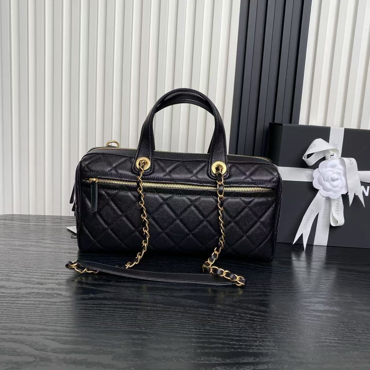 Chanel 2025 new bowling handbag crossbody bag