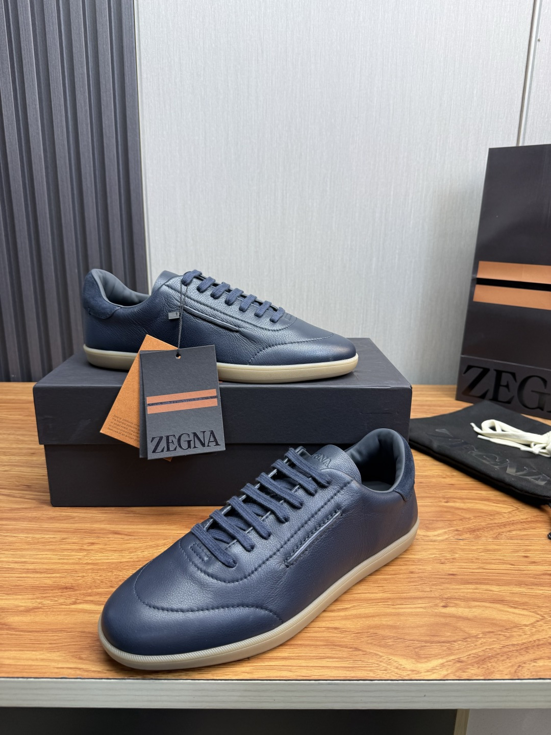 Zegna Men's Sneaker in Soft grained calfskin