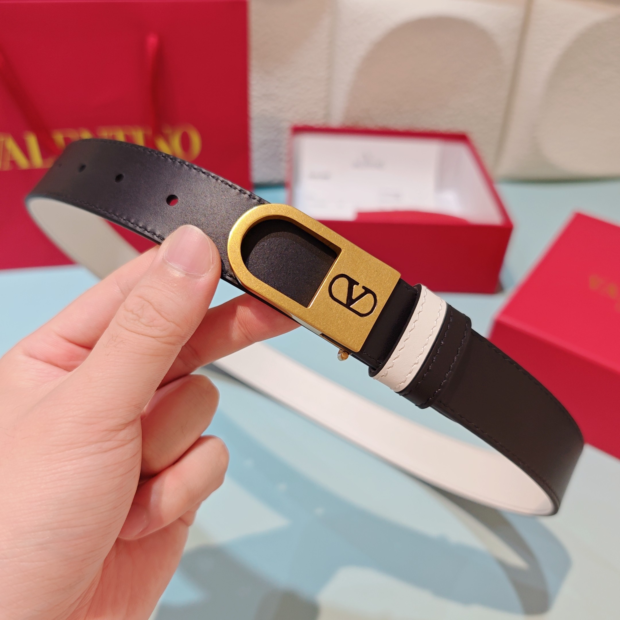 Valentino Mini Leather Belt 3cm