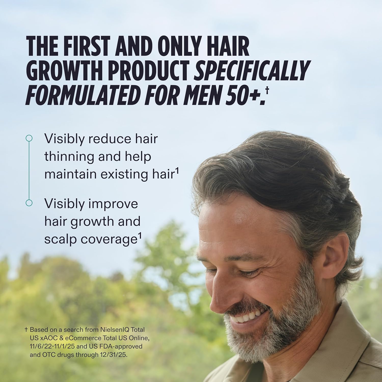 Nutrafol Men 50+ Hair Growth Supplements, Clinically Tested for Visibly Thicker Hair and Scalp Coverage # 1 Dermatologist-Recommended Hair Growth Supplement Brand