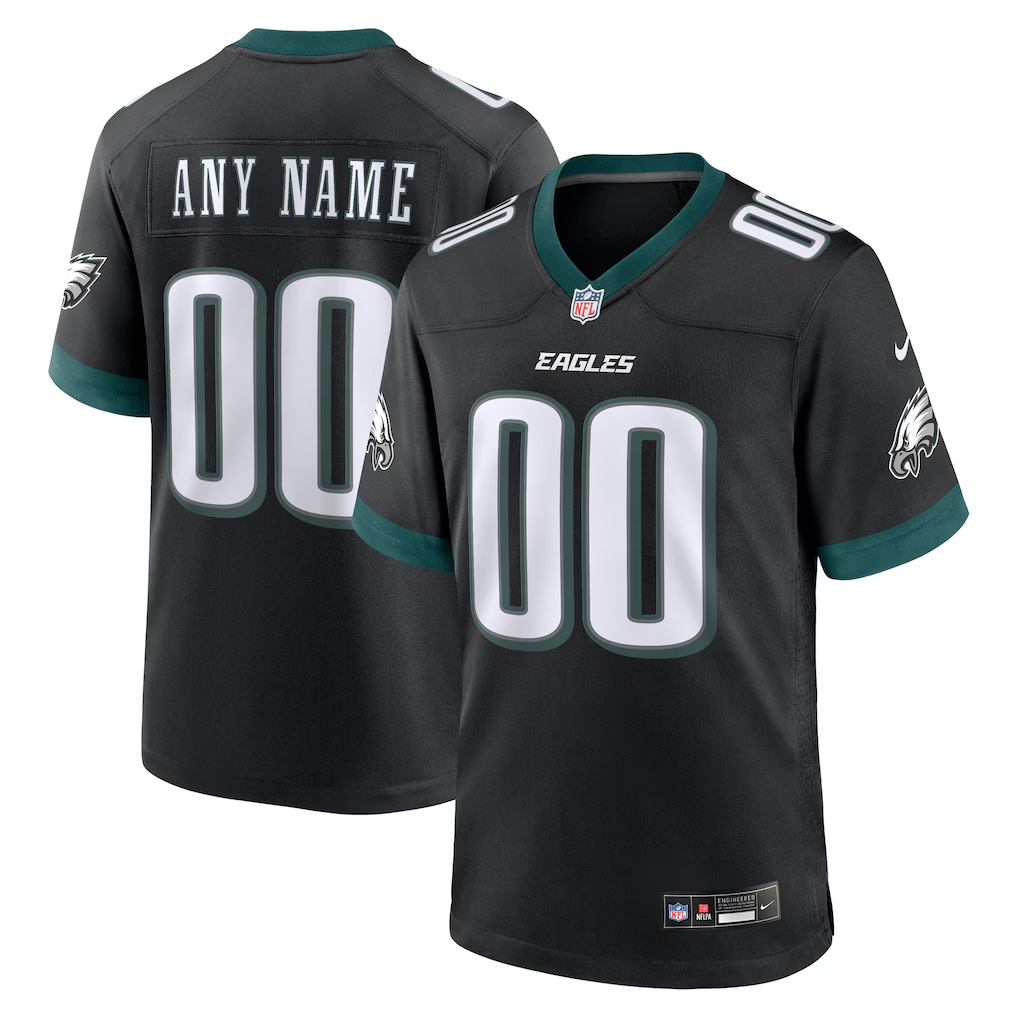 Customized Philadelphia Eagles Football jersey Nike White Black Game Jersey