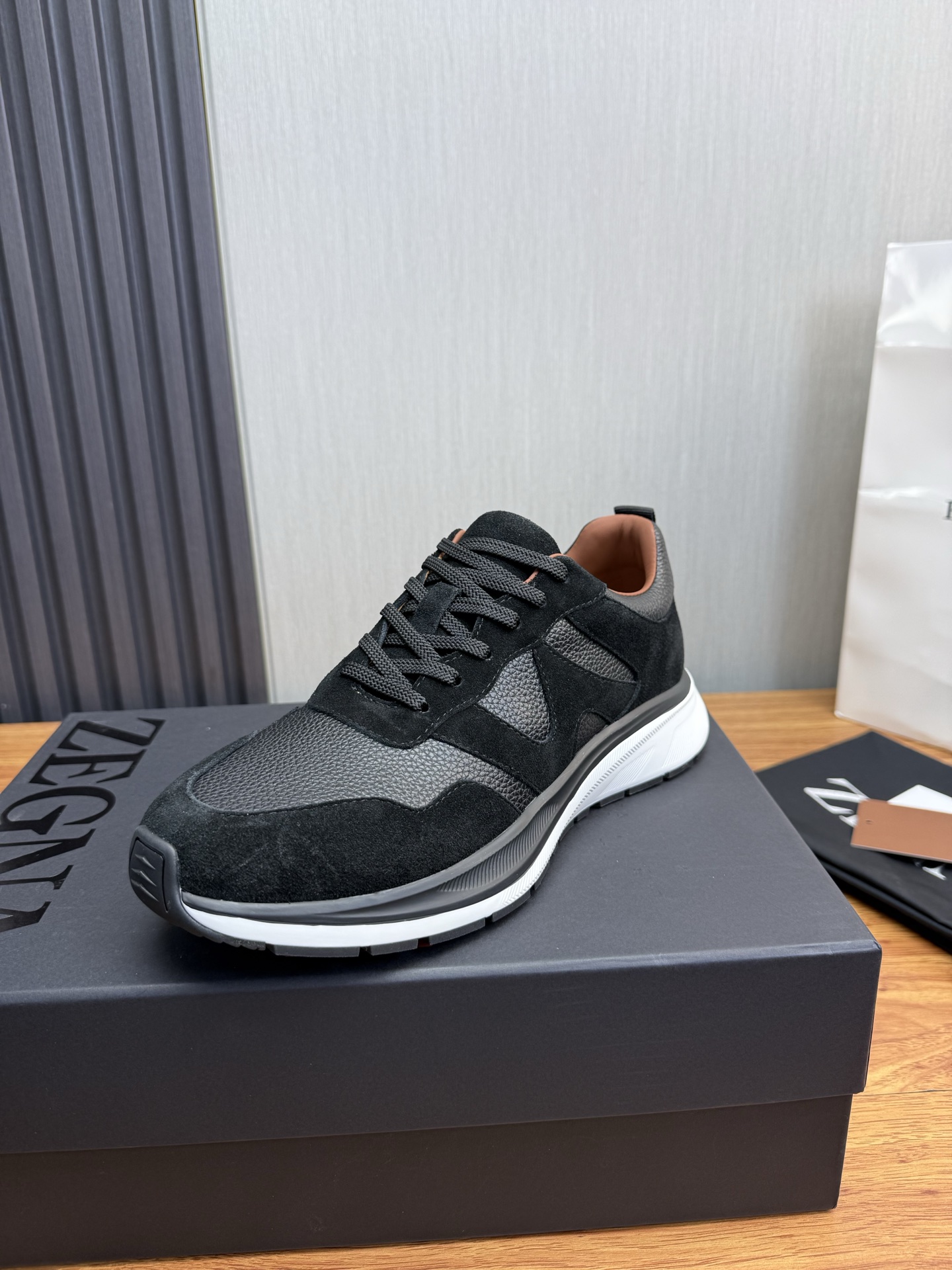Zegna Men's Sneaker in Suede leather