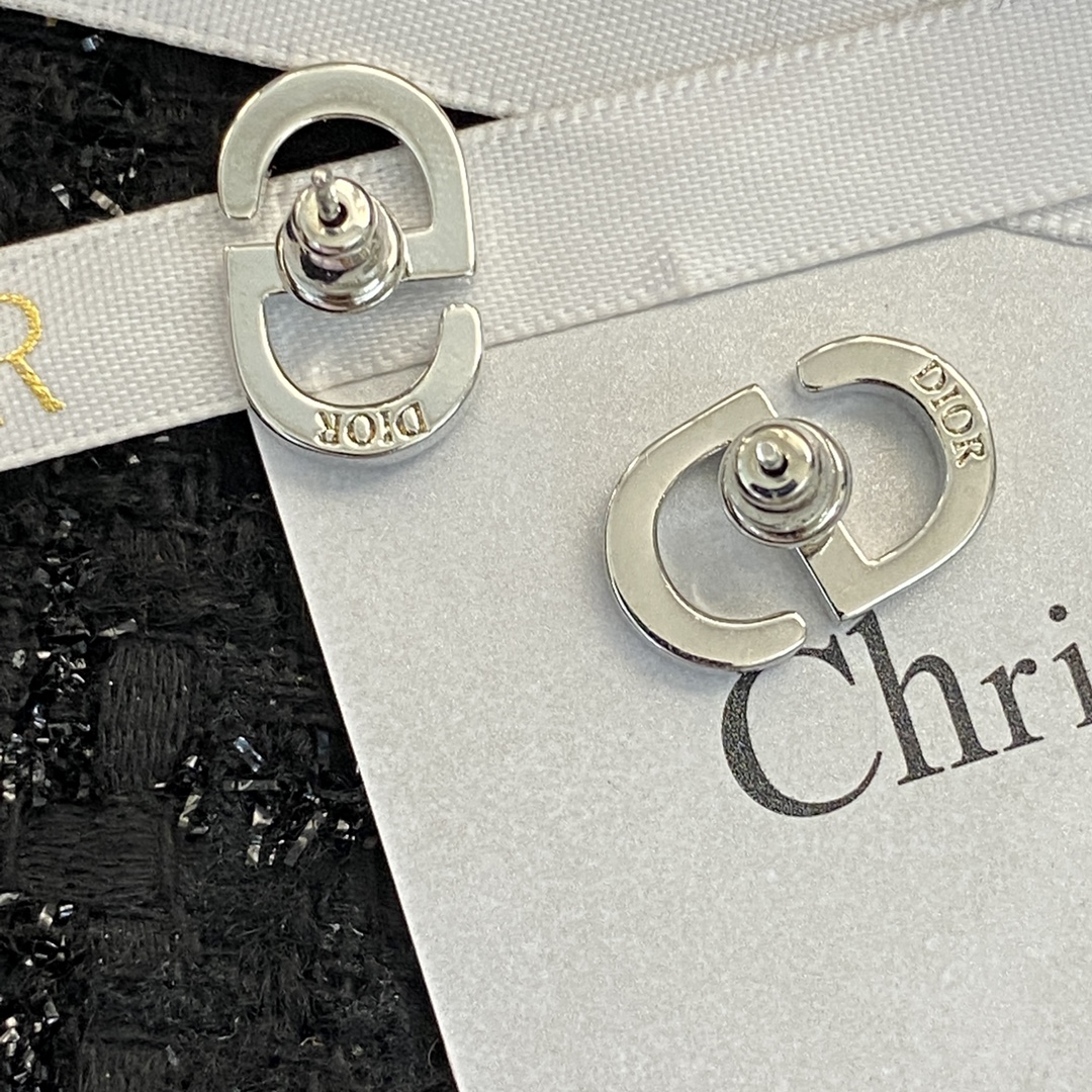 Dior White Zircon CD Studs