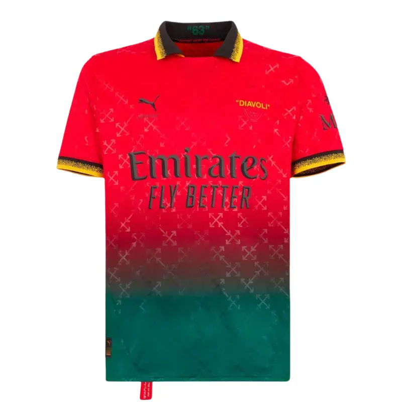 24/25 AC Milan x Off White Red Jersey