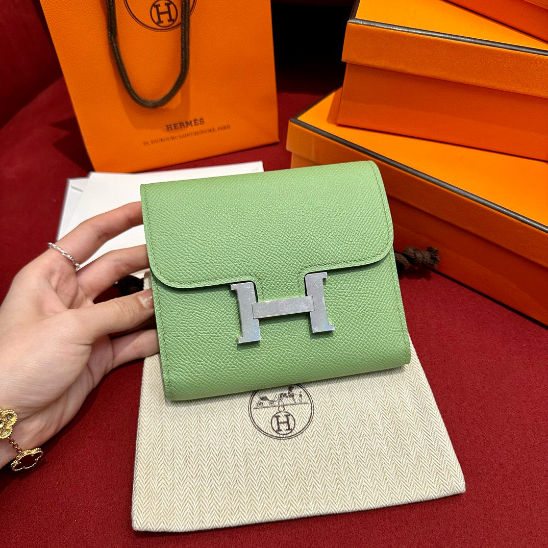Hermes Vert Criquent Epsom Constance Short Wallet