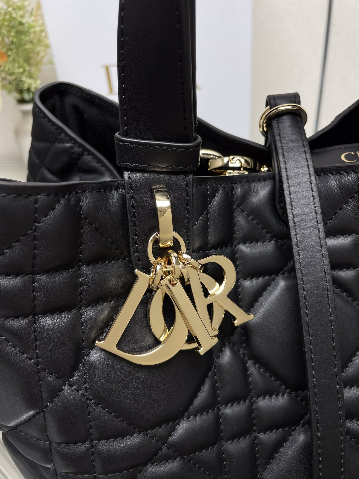 Dior Medium Toujours Bag in Black Quilted Calfskin