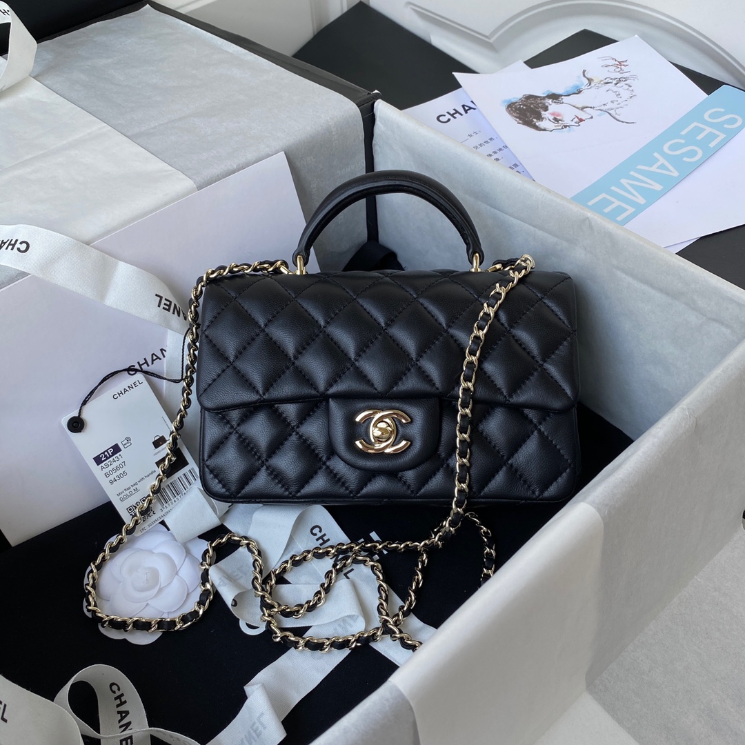 Chanel Mini Classic Handbag With Top Handle