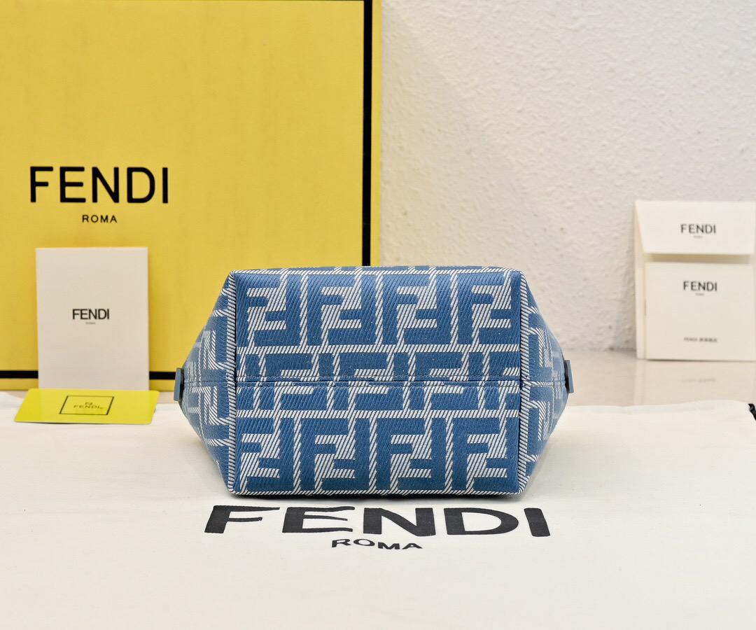 FENDI Roll Mini FF Denim jacquard mini Tote bag