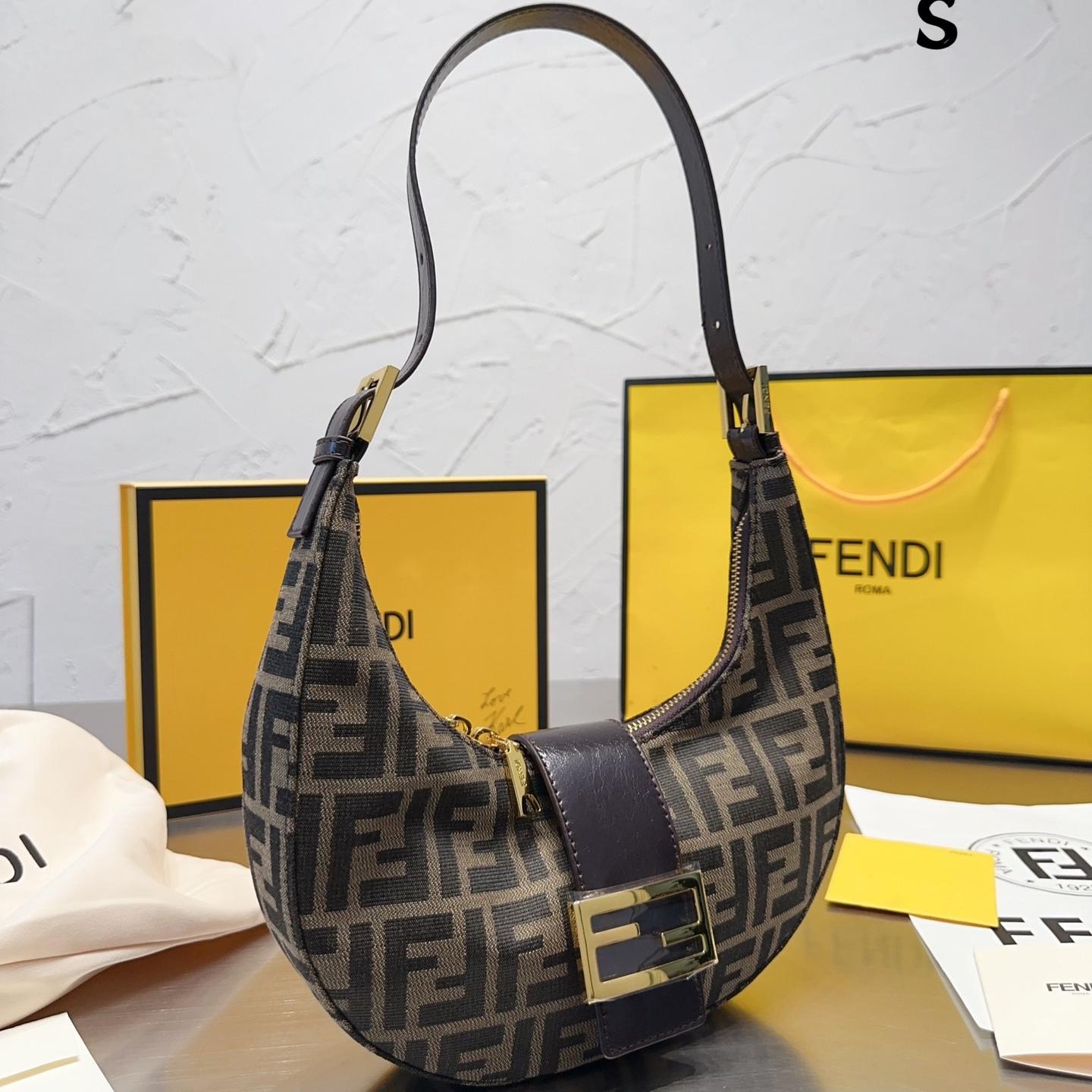 FENDI Zucca Half Moon Bag