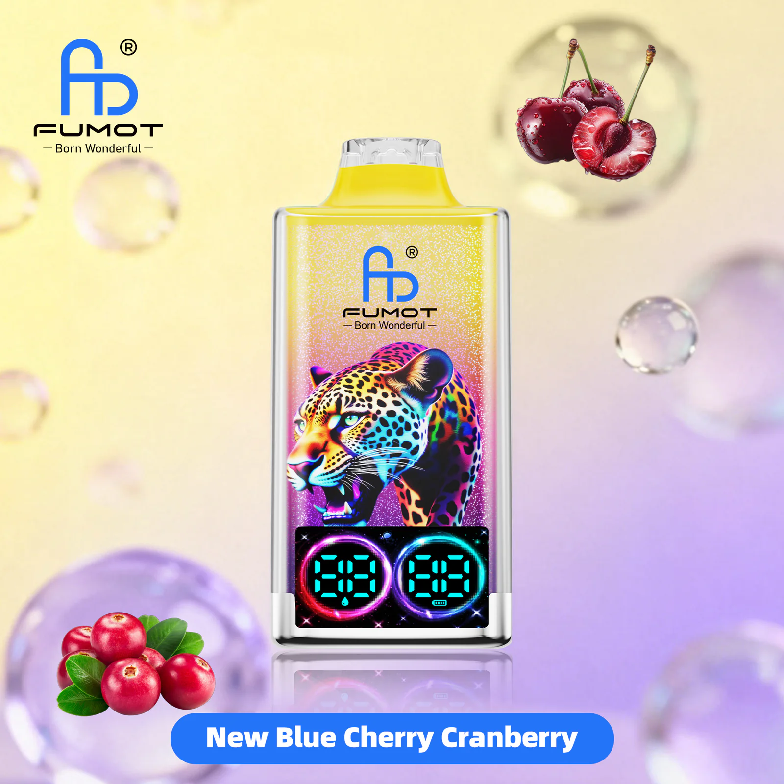FUMOT Leopard 40K Disposable Vape – New Blue Cherry Cranberry - Vaba Vape-Shop