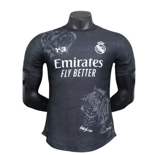 2023-24 Real Madrid Y-3 Fourth Jersey Black Player Version