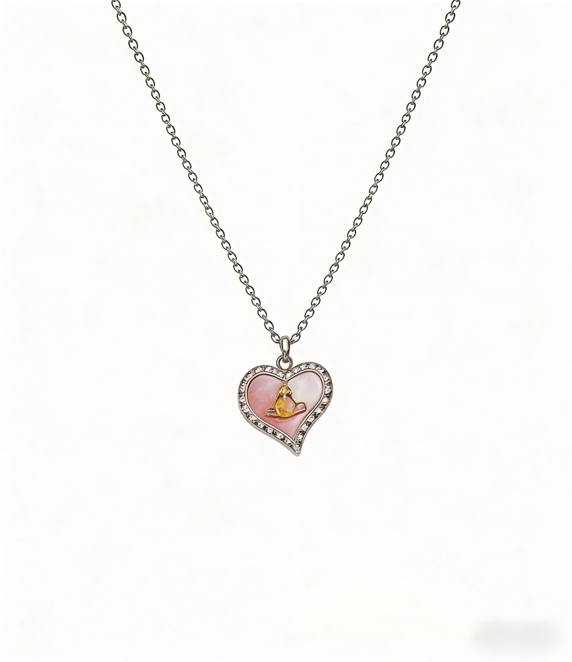 2026 New Vivienne Westwood Style Pink Heart Saturn Pendant Necklace - Dainty Rhinestone Celestial Jewelry for Women