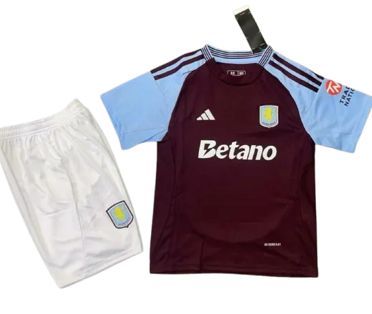 Kids Aston Villa Home Kits(Jersey+Shorts) 24/25