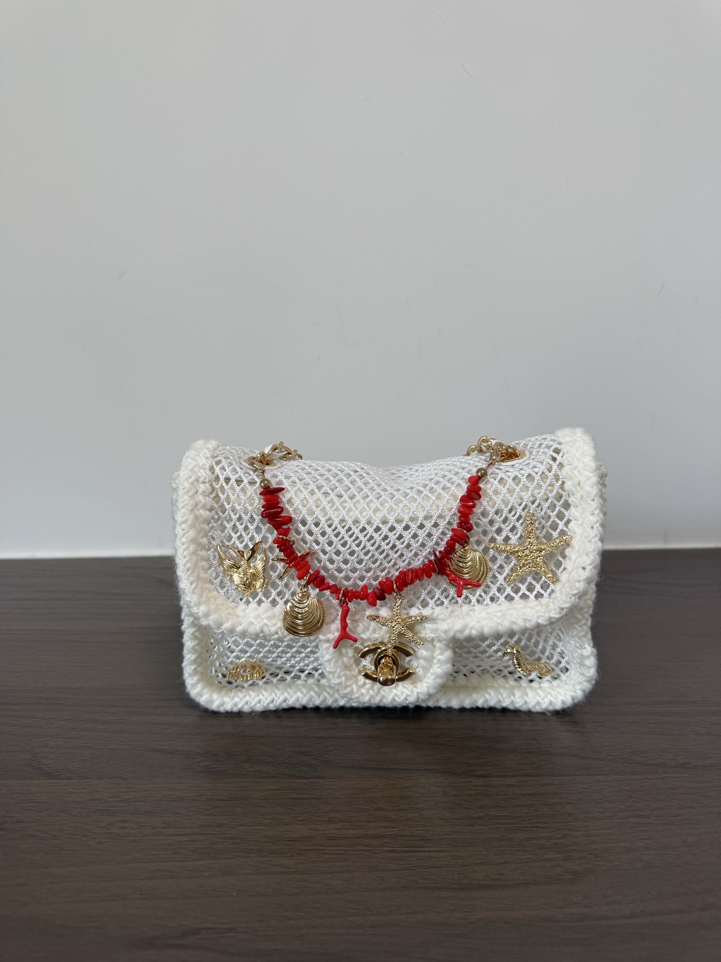 Chanel Coco beach woven CF crossbody bag