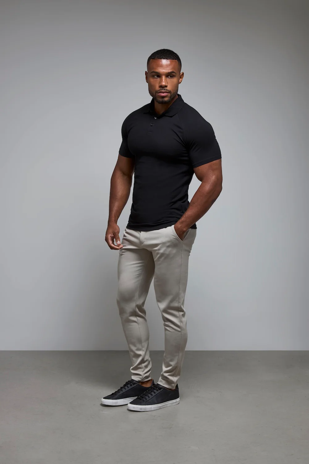 Athletic Fit Polo Shirt in Black