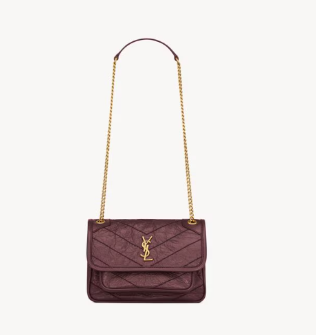 Saint Laurent Rouge Cabernet Vintage Leather Mini Niki Bag