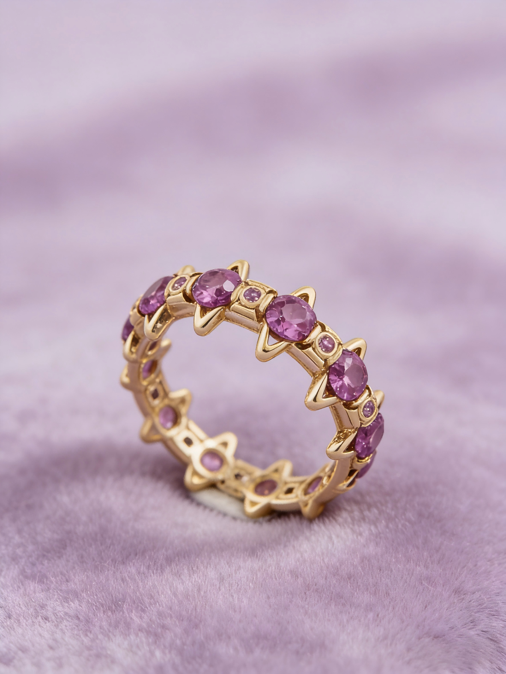 2026 New Gold-Tone Pink Crystal Crown Ring, Dainty Star Design, Cute Y2K Aesthetic Jewelry for Daily Wear