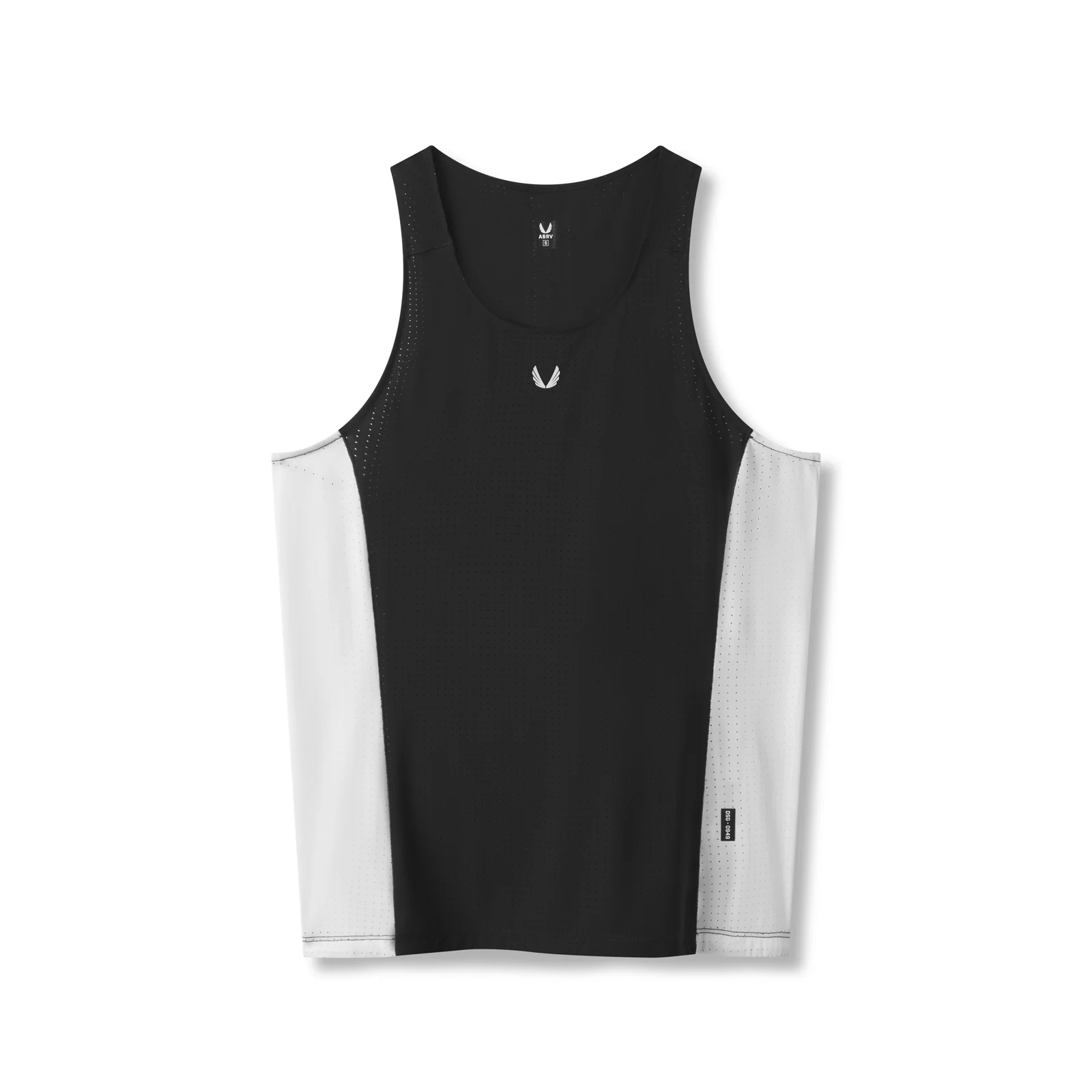 0949. Laser-Vent Singlet Tank - Black/White